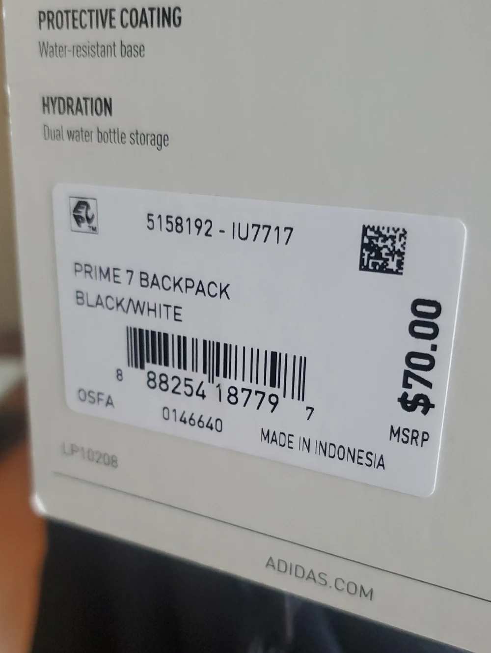 adidas Black Backpack with White Logo - Men's 16